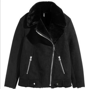 NWOT Faux shearling motorcycle jacket
